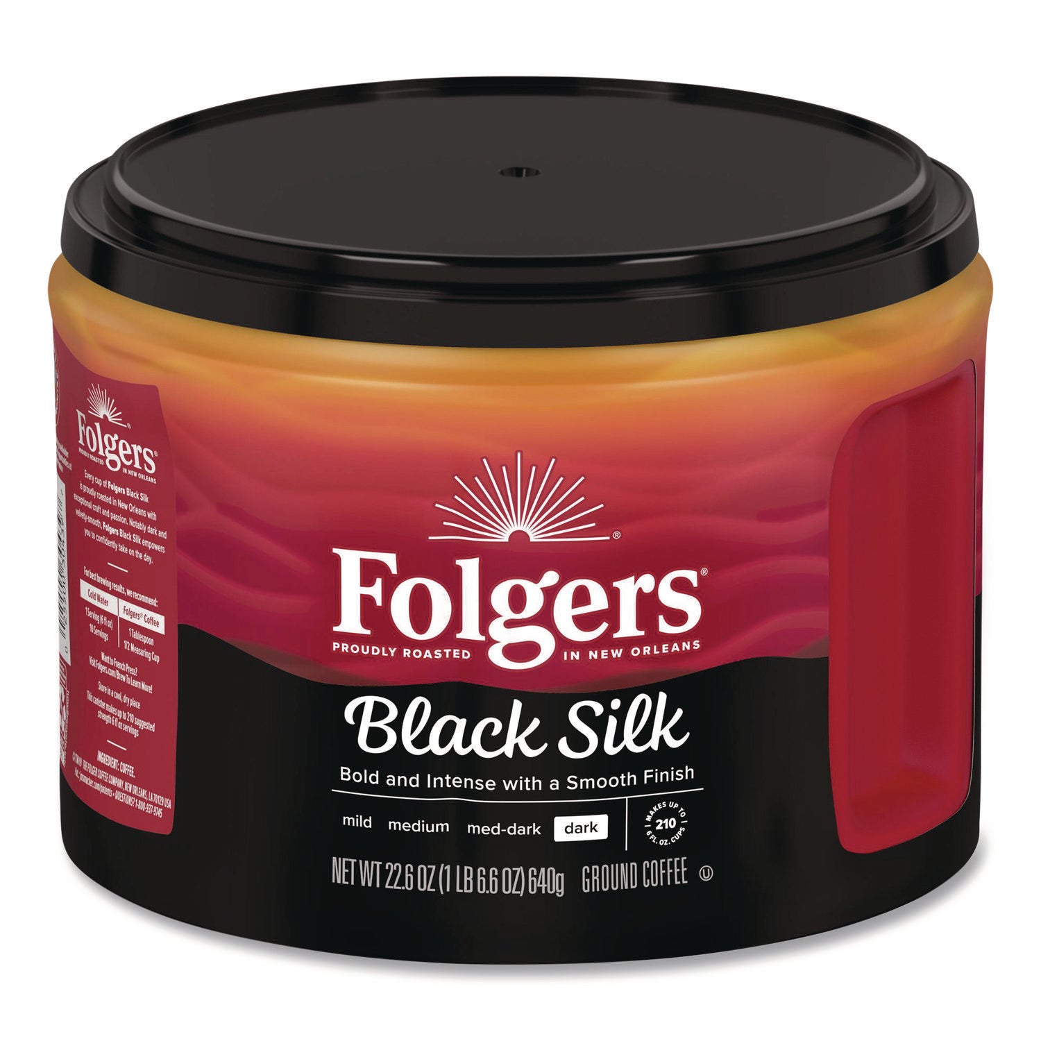 Coffee, Black Silk, 22.6 oz Canister
