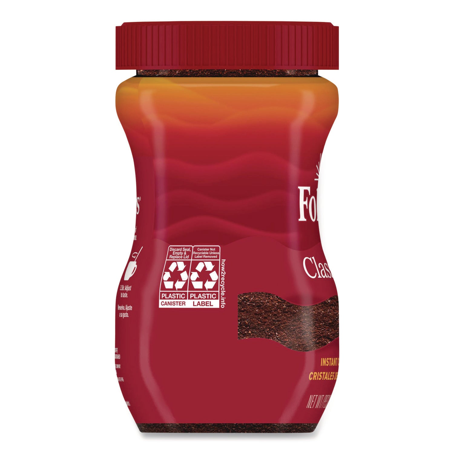 Instant Coffee Crystals, Classic Roast, 8 oz Jar, Medium