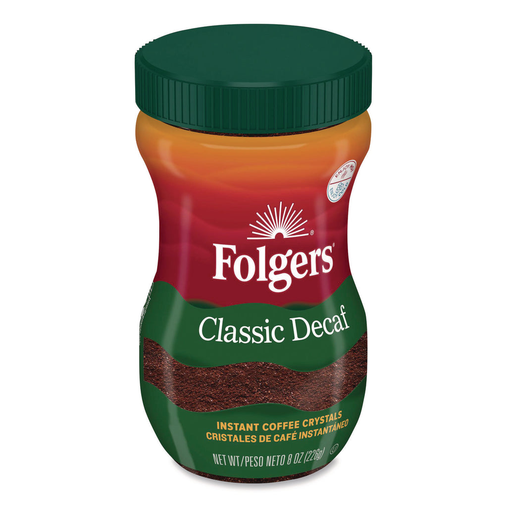 Instant Coffee Crystals, Classic Decaf, 8 oz