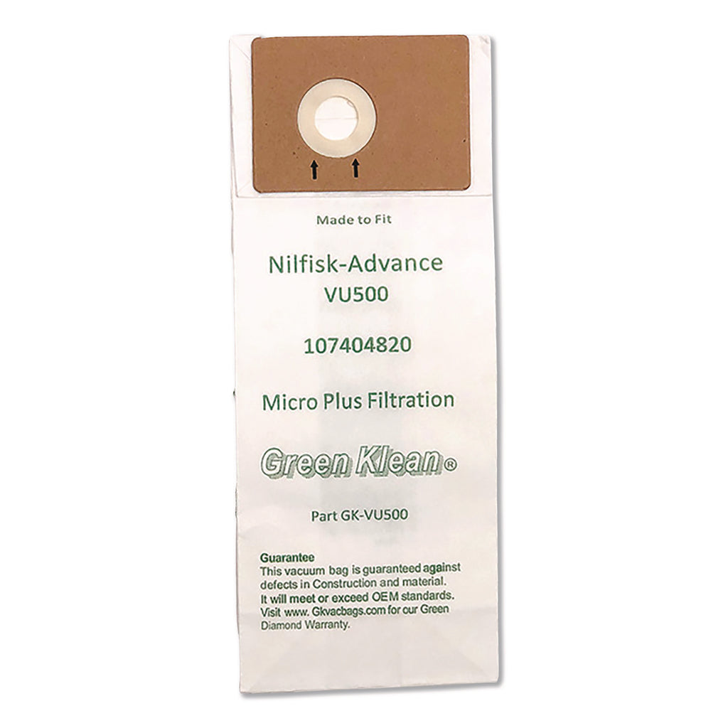 Replacement Vacuum Bags, Fits Advance VU500, 10/Pack