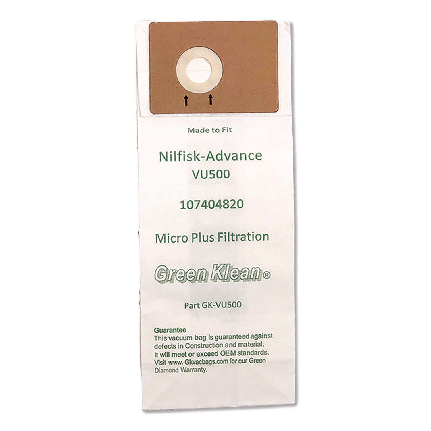 Replacement Vacuum Bags, Fits Advance VU500, 10/Pack