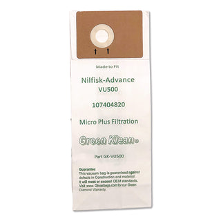 Replacement Vacuum Bags, Fits Advance VU500, 10/Pack