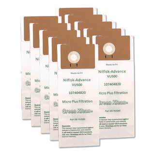 Replacement Vacuum Bags, Fits Advance VU500, 10/Pack