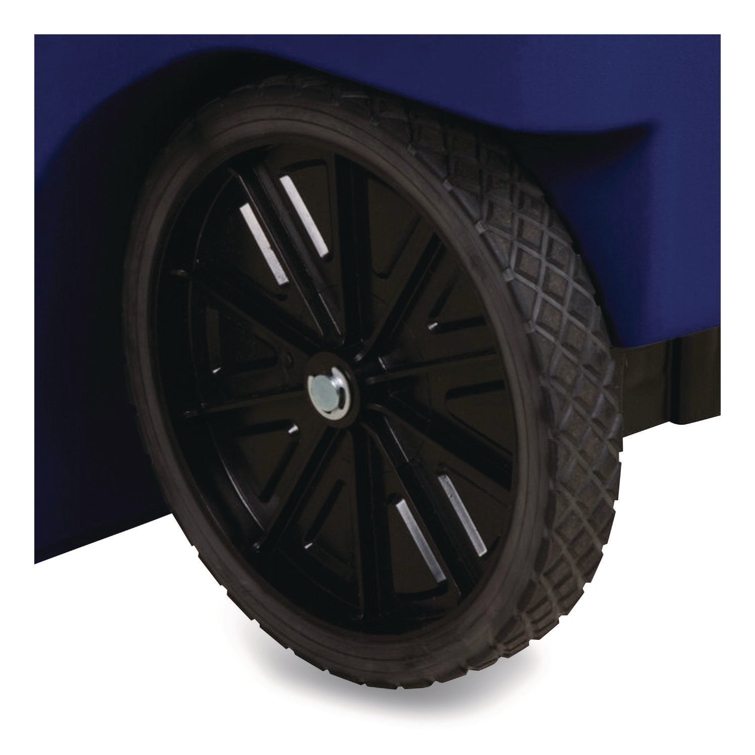 Rubbermaid Commercial Brute 95-gallon Rollout Container - Rollout Lid - 95 gal Capacity - Mobility, Heavy Duty, Wheels, Reinforced, Smooth, Ergonomic Handle, UV Resistant - 46" Height x 37.2" Width x 28.6" Depth - Blue - 1 Each
