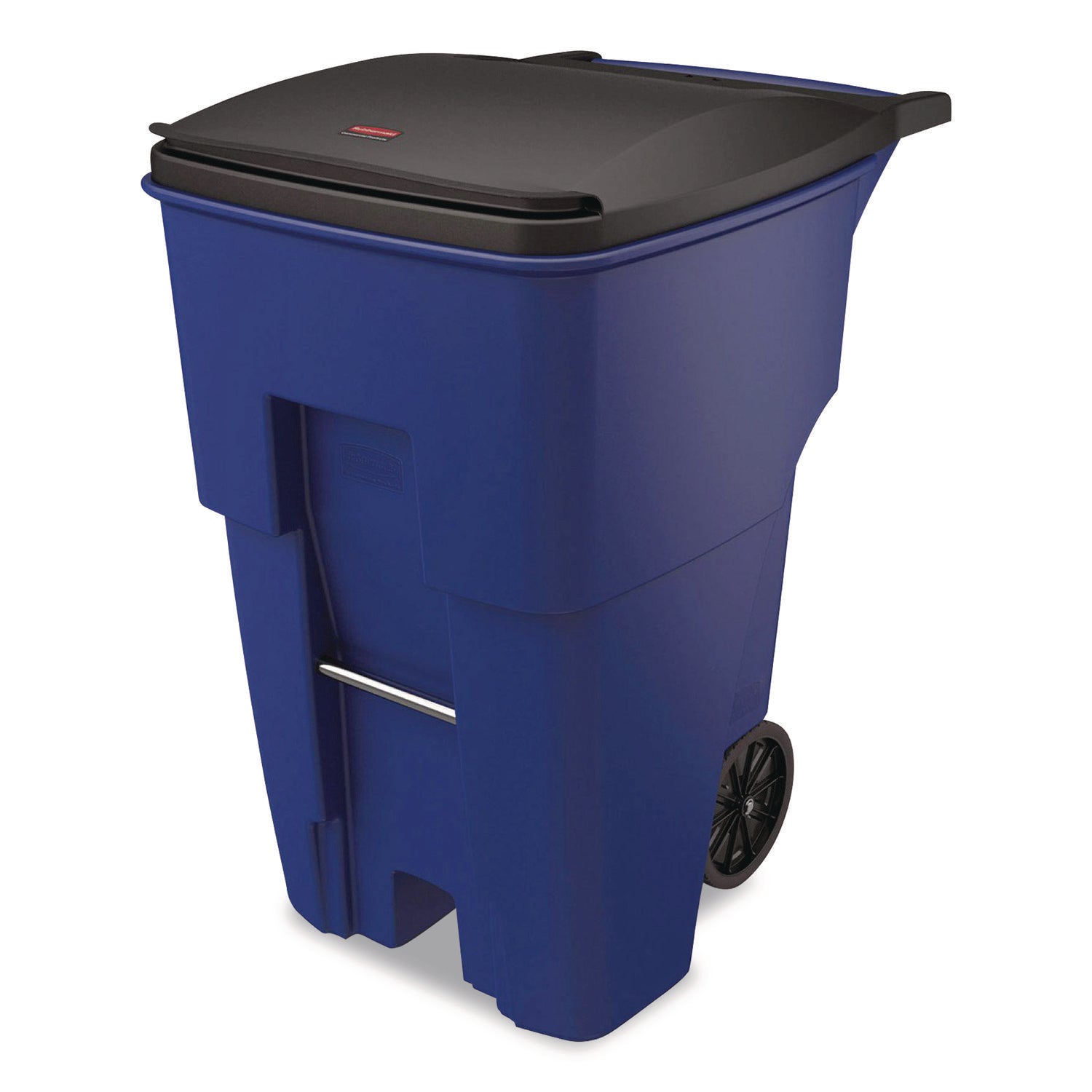 Rubbermaid Commercial Brute 95-gallon Rollout Container - Rollout Lid - 95 gal Capacity - Mobility, Heavy Duty, Wheels, Reinforced, Smooth, Ergonomic Handle, UV Resistant - 46" Height x 37.2" Width x 28.6" Depth - Blue - 1 Each