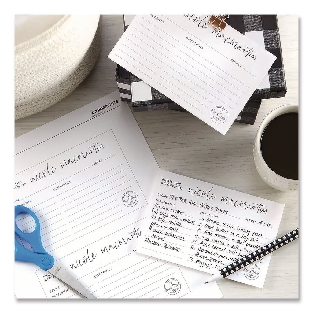 Exact Index Card Stock, 94 Bright, 110 lb Index Weight, 8.5 x 11, White, 250/Pack
