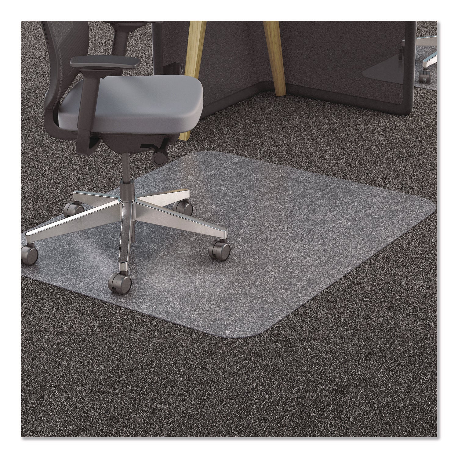 All Day Use Chair Mat - All Carpet Types, 46 x 60, Rectangle, Clear