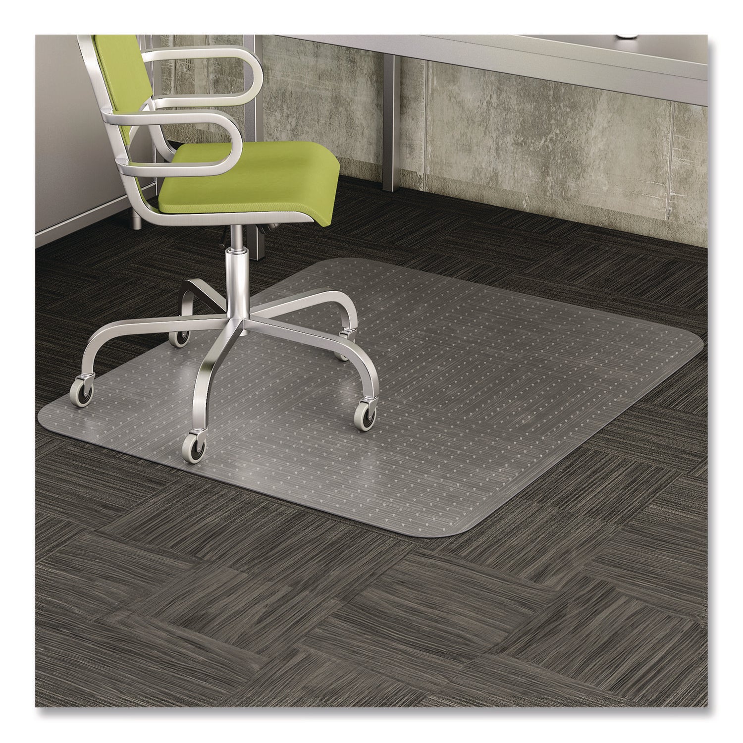 DuraMat Moderate Use Chair Mat, Low Pile Carpet, Flat, 45 x 53, Rectangle, Clear