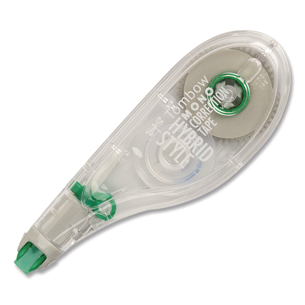 MONO Hybrid Style Correction Tape, Non-Refillable, Clear Applicator, 0.17" x 394", 10/Pack