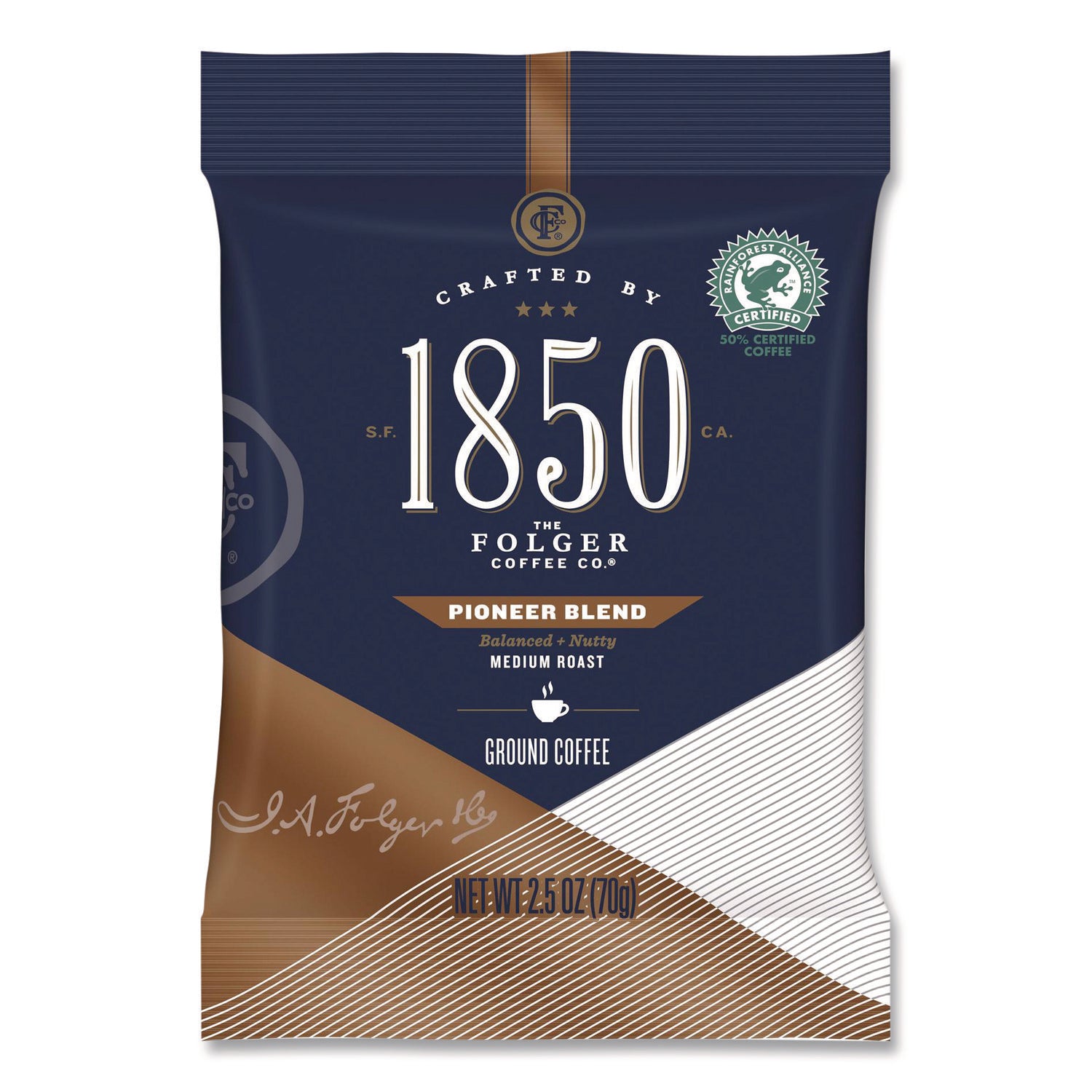 Coffee Fraction Packs, Pioneer Blend, Medium Roast, 2.5 oz Pack, 24 Packs/Carton