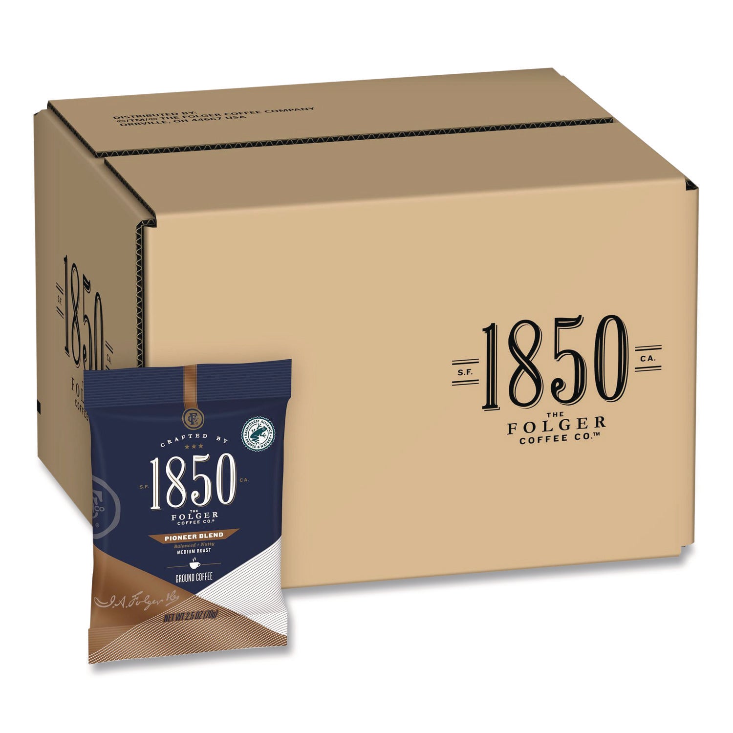 Coffee Fraction Packs, Pioneer Blend, Medium Roast, 2.5 oz Pack, 24 Packs/Carton