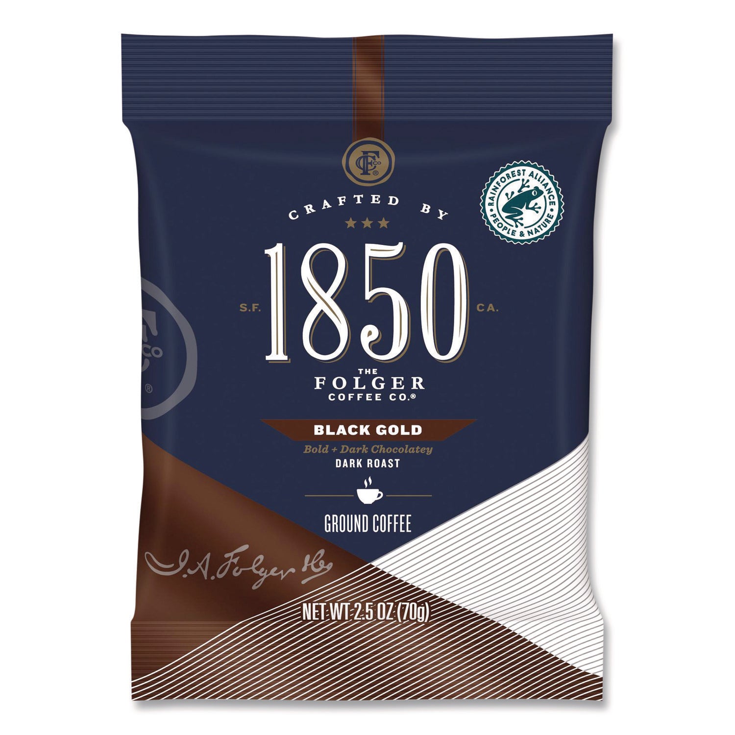 Coffee Fraction Packs, Black Gold, Dark Roast, 2.5 oz Pack, 24 Packs/Carton