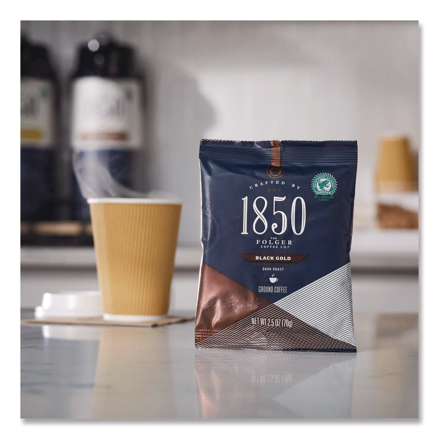 Coffee Fraction Packs, Black Gold, Dark Roast, 2.5 oz Pack, 24 Packs/Carton