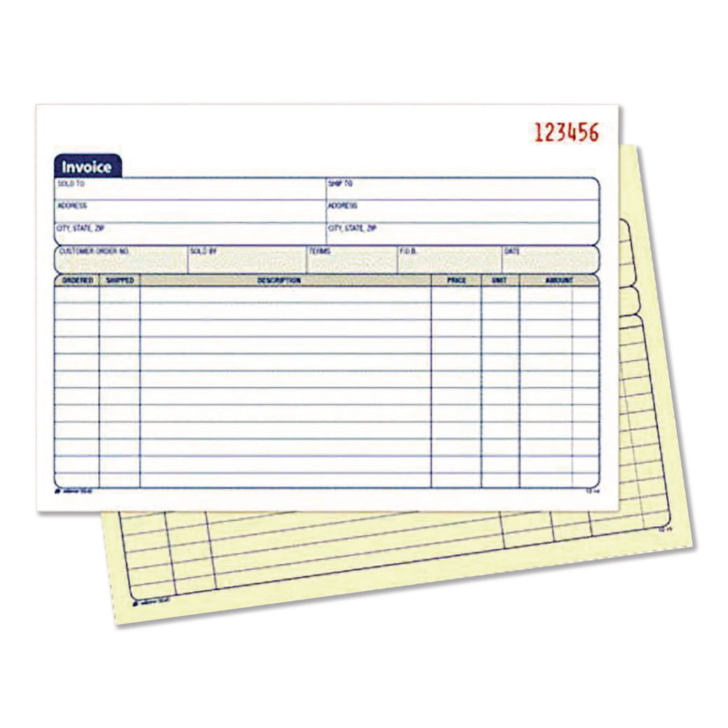 Two-Part Invoice Book, Two-Part Carbonless, 5.56 x 8.44, 50 Forms Total