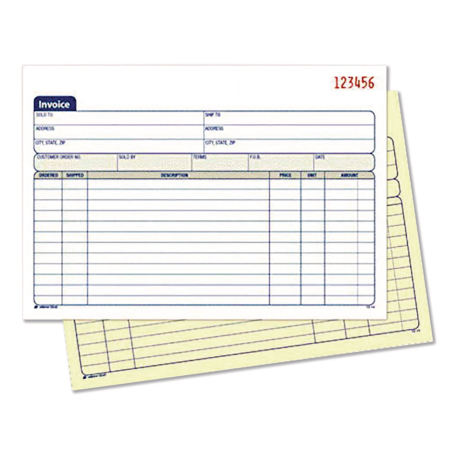 Two-Part Invoice Book, Two-Part Carbonless, 5.56 x 8.44, 50 Forms Total