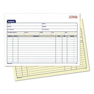 Two-Part Invoice Book, Two-Part Carbonless, 5.56 x 8.44, 50 Forms Total