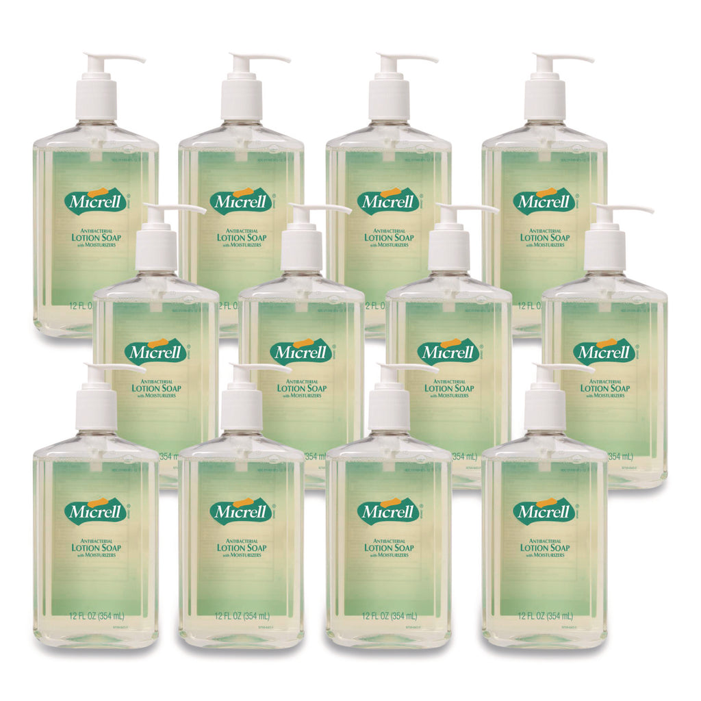 Micrell Antibacterial Lotion Soap - 12 fl oz (354.9 mL) - Pump Bottle Dispenser - Kill Germs - Hand - Antibacterial - Orange - Fast Acting, Bio-based, Non-irritating, Triclosan-free - 12 / Carton