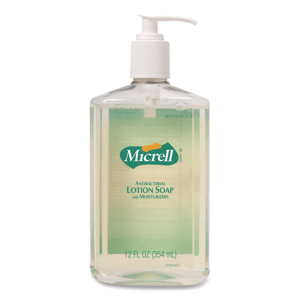 Micrell Antibacterial Lotion Soap - 12 fl oz (354.9 mL) - Pump Bottle Dispenser - Kill Germs - Hand - Antibacterial - Orange - Fast Acting, Bio-based, Non-irritating, Triclosan-free - 12 / Carton