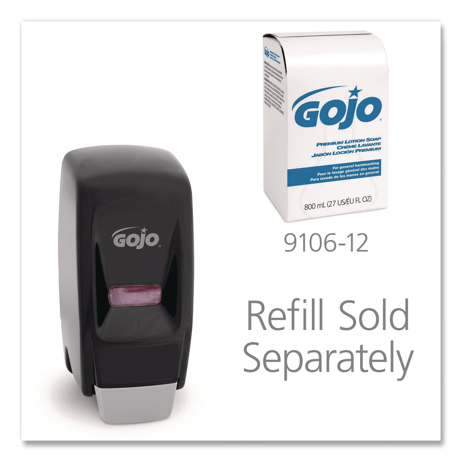 Bag-In-Box Liquid Soap Dispenser, 800 mL, 5.75 x 5.5 x 5.13, Black