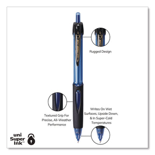 Power Tank RT Ballpoint Pen, Retractable, Bold 1 mm, Blue Ink, Translucent Blue/Black Barrel, Dozen