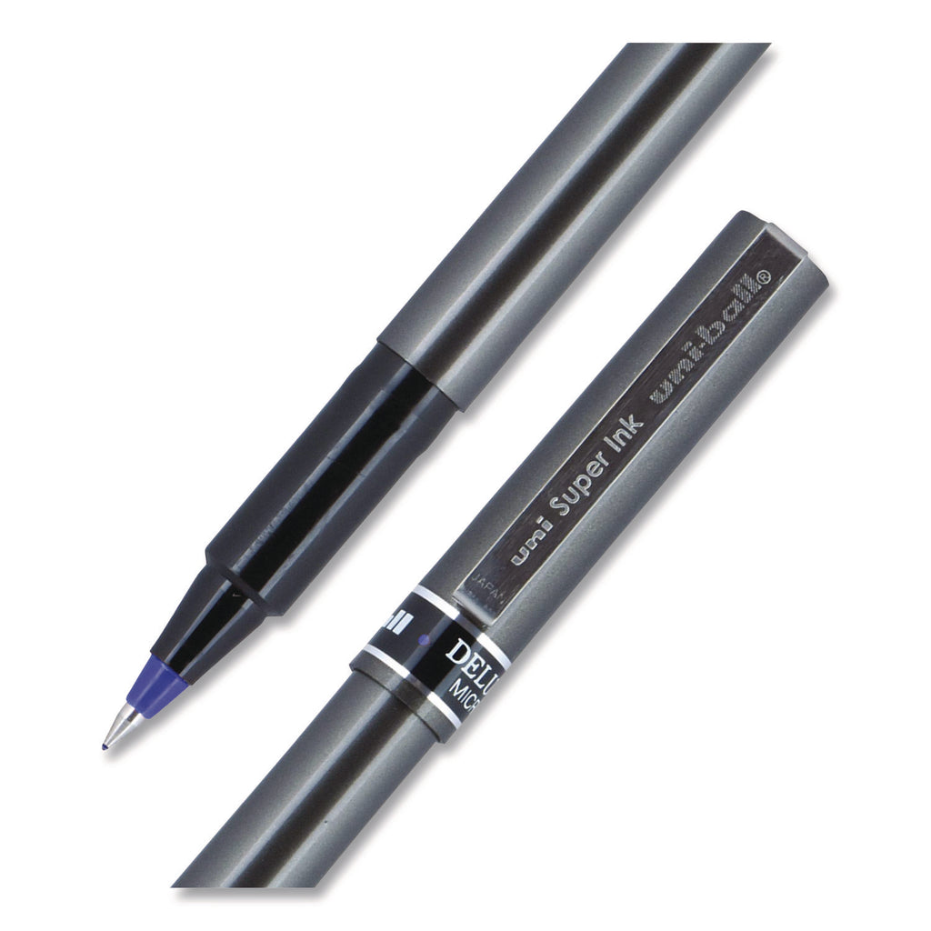 uni-ball - Deluxe Roller Ball Stick Water-Proof Pen, Blue Ink, Micro, Sold as 1 DZ
