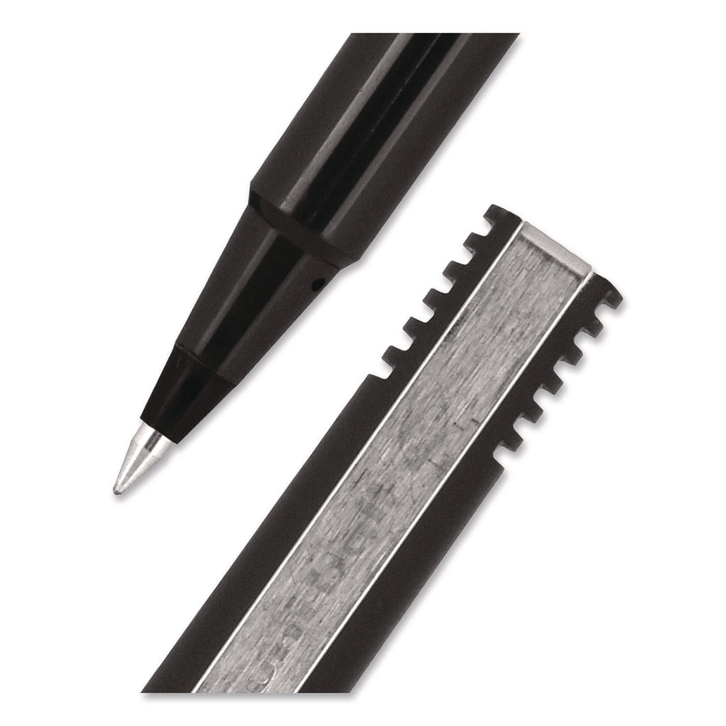 Roller Ball Pen, Stick, Extra-Fine 0.5 mm, Black Ink, Black Matte Barrel, Dozen