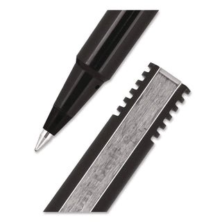 Roller Ball Pen, Stick, Extra-Fine 0.5 mm, Black Ink, Black Matte Barrel, Dozen