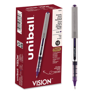 uni-ball - Vision Roller Ball Stick Water-Proof Pen, Majestic Purple Ink, Fine, Dozen, Sold as 1 DZ