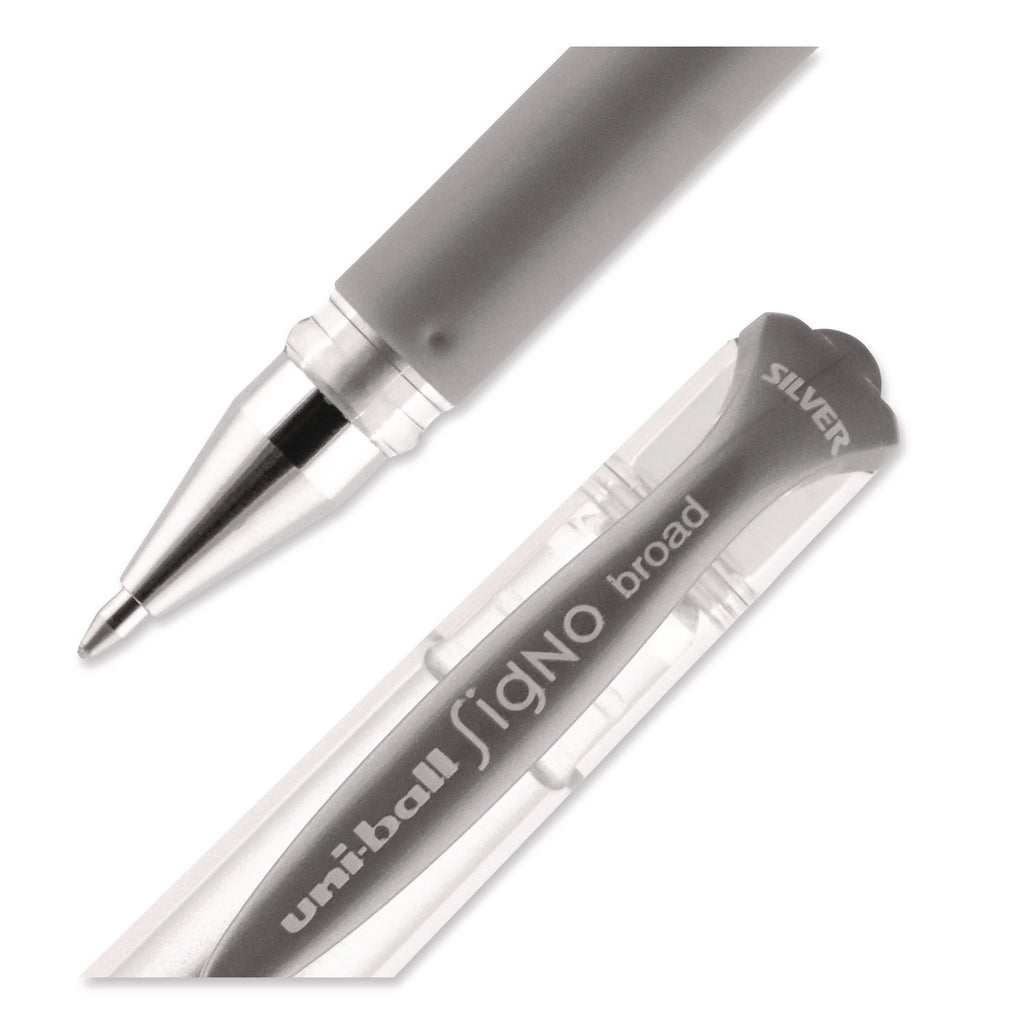 IMPACT Gel Pen, Stick, Medium 1 mm, Silver Metallic Ink, Silver Barrel