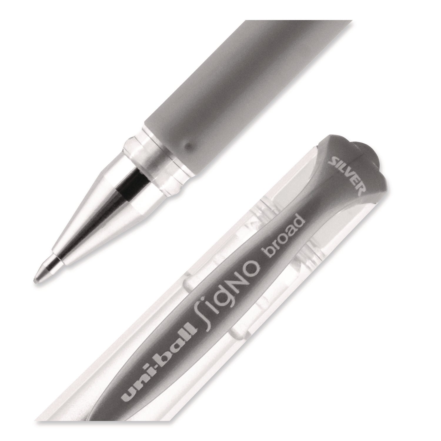 IMPACT Gel Pen, Stick, Medium 1 mm, Silver Metallic Ink, Silver Barrel