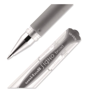 IMPACT Gel Pen, Stick, Medium 1 mm, Silver Metallic Ink, Silver Barrel