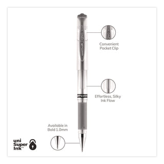 IMPACT Gel Pen, Stick, Medium 1 mm, Silver Metallic Ink, Silver Barrel
