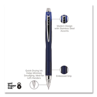Jetstream Retractable Hybrid Gel Pen, Fine 0.7 mm, Blue Ink, Blue/Silver Barrel