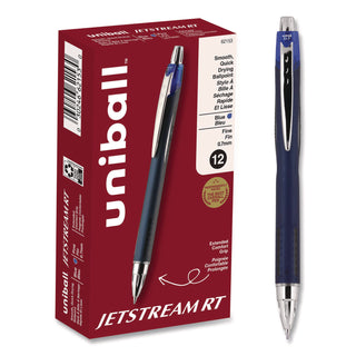 Jetstream Retractable Hybrid Gel Pen, Fine 0.7 mm, Blue Ink, Blue/Silver Barrel