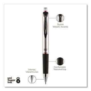 207 Impact Gel Pen, Retractable, Bold 1 mm, Red Ink, Black/Red Barrel