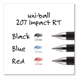 207 Impact Gel Pen, Retractable, Bold 1 mm, Red Ink, Black/Red Barrel