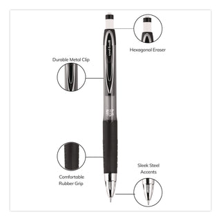 207 Mechanical Pencil, 0.7 mm, HB (#2), Black Lead, Black Barrel, Dozen