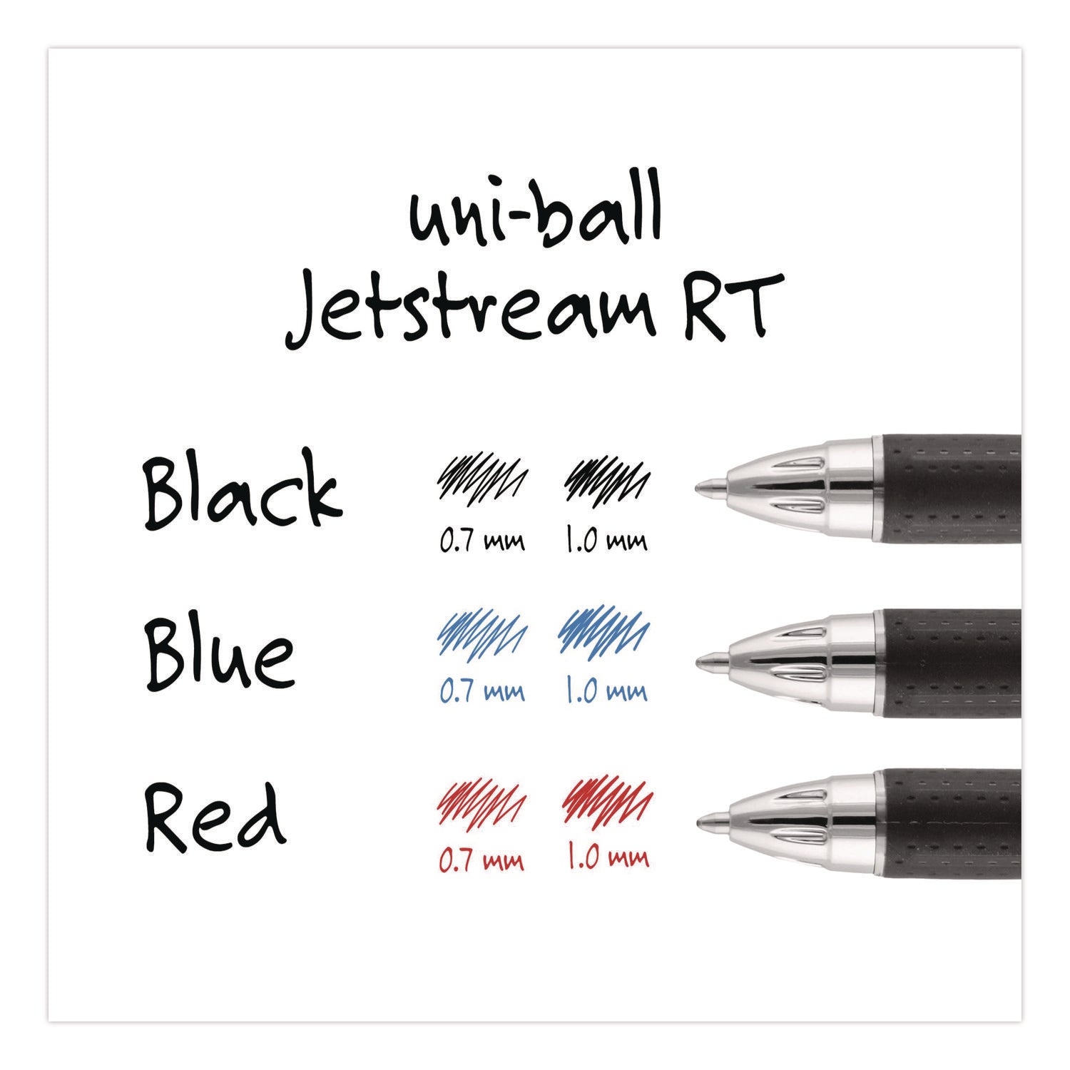 Jetstream Retractable Hybrid Gel Pen, Bold 1 mm, Red Ink, Black/Silver/Red Barrel
