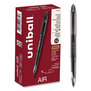 AIR Porous Rollerball Pen, Medium 0.7 mm, Black Ink/Barrel, Dozen