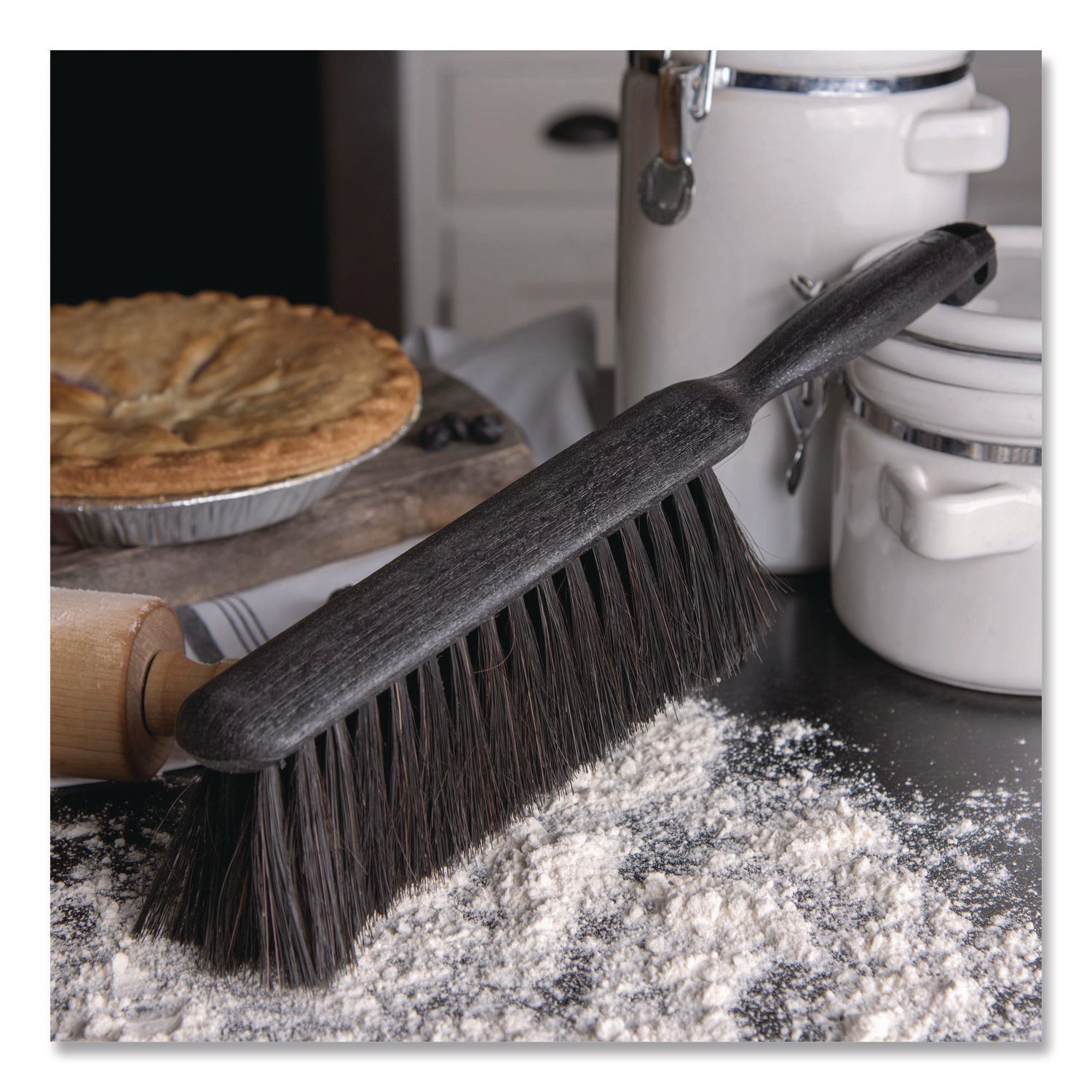 Counter/Radiator Brush, Black Horsehair Blend Bristles, 8" Brush, 5" Black Handle