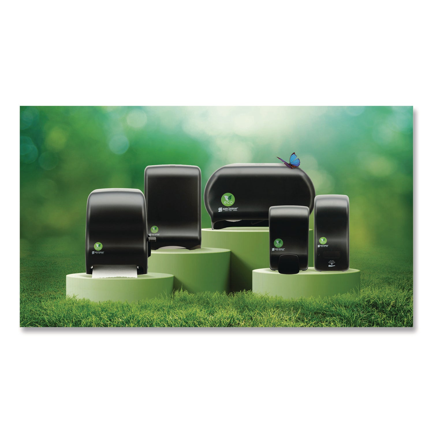 Ecological Green Tissue Dispenser, 16.75 x 5.25 x 12.25, Black
