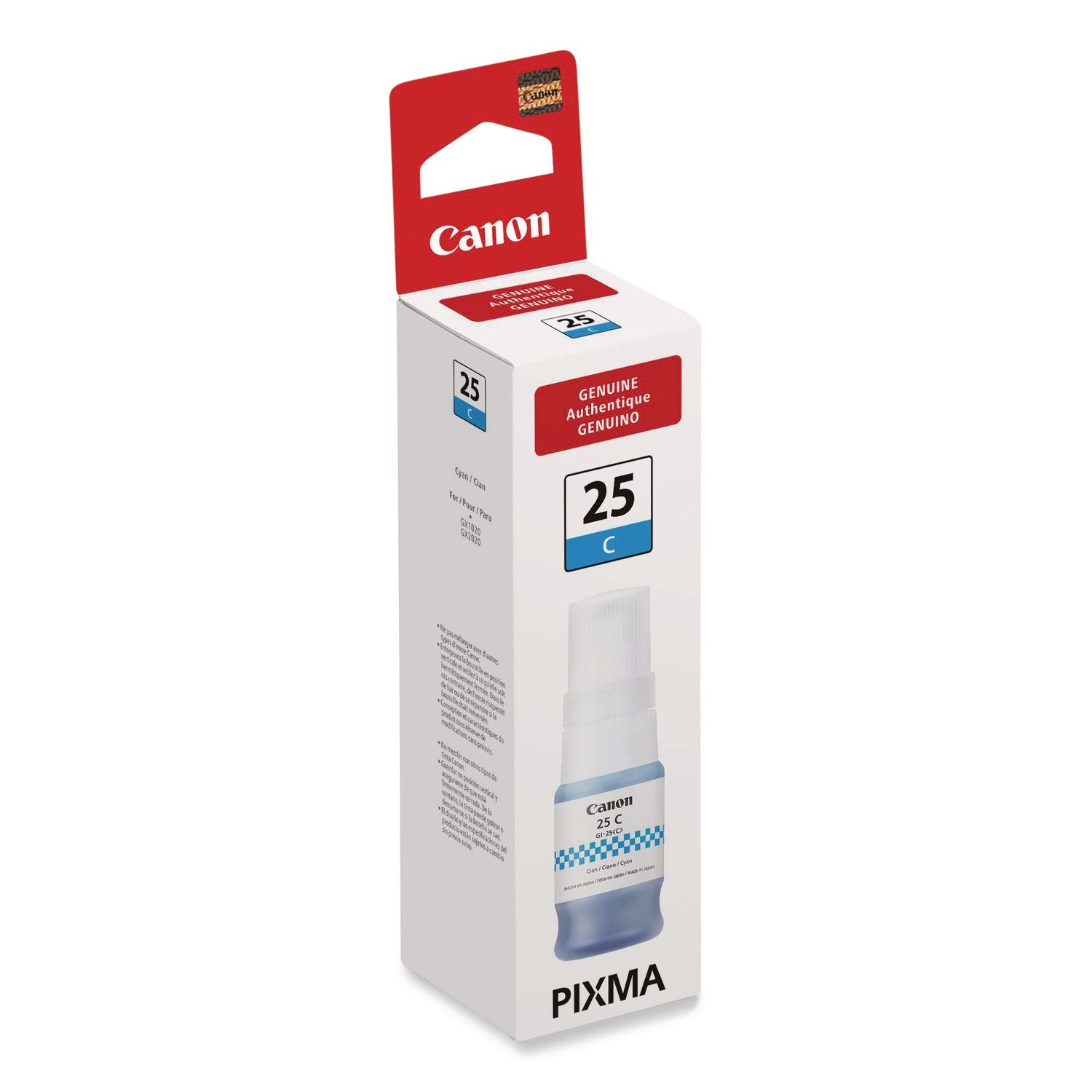 Canon GI-25 Ink Bottles - Inkjet - Cyan - 3000 Pages - 37 mL - 1 Each