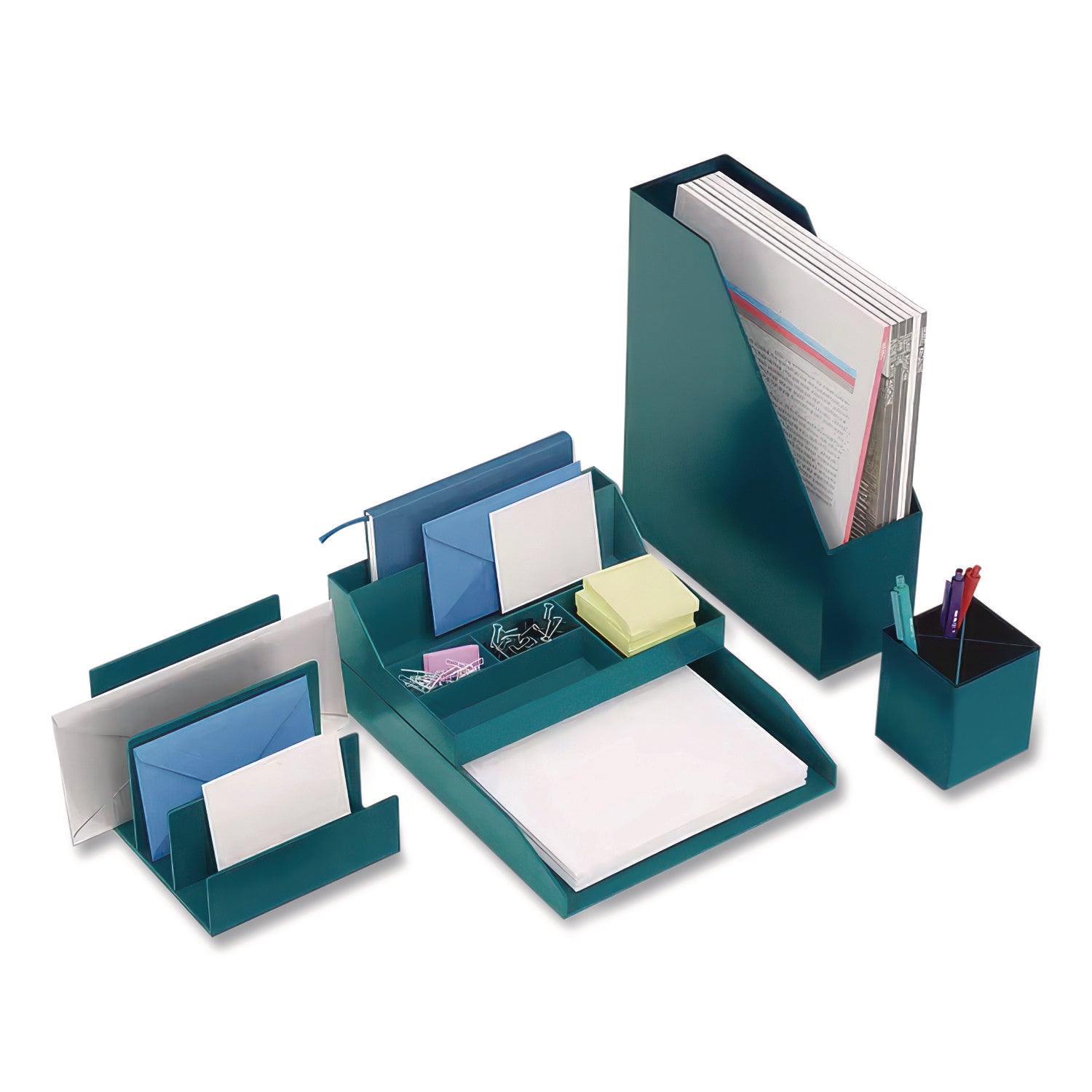 Plastic Magazine File, 3.66 x 10.3 x 12.51, Teal
