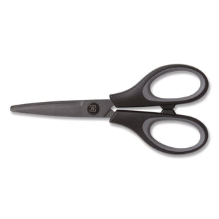 Non-Stick Titanium-Coated Scissors, 5" Long, 2.36" Cut Length, Gun-Metal Gray Blades, Black/Gray Straight Handle
