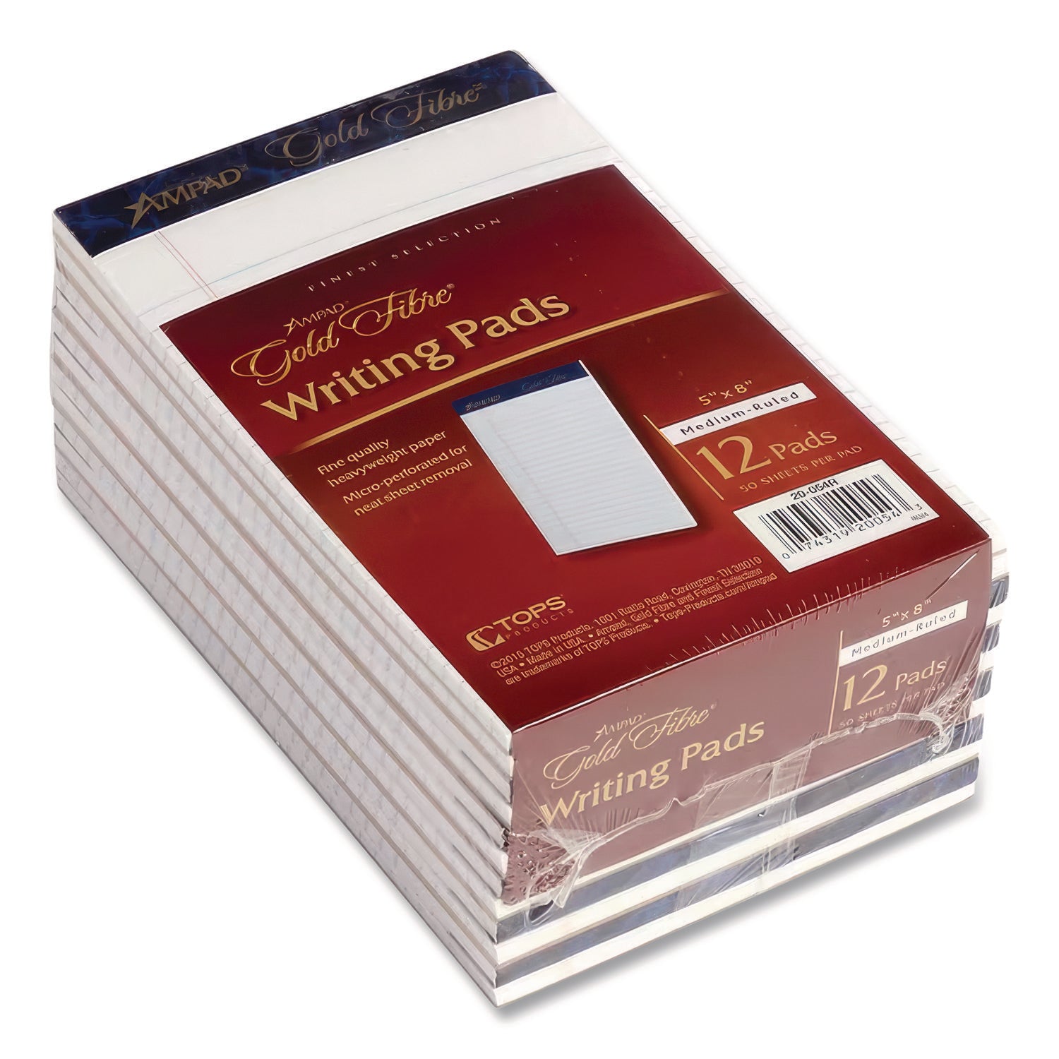 TOPS Gold Fibre Med. Ruled Prem. Jr. Legal Pads, Sold as 1 Dozen, 12 Each per Dozen