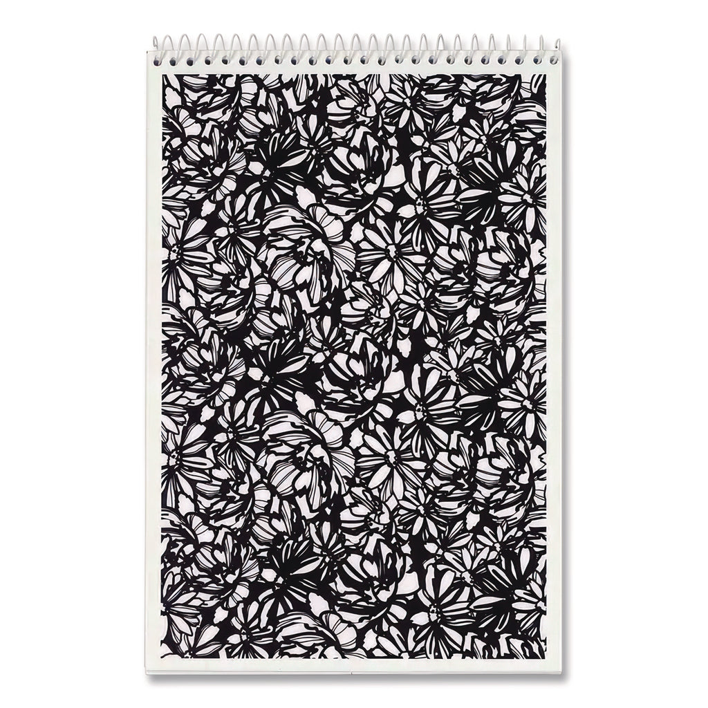 Fashion Steno Pad, Gregg Rule, Assorted Abstract Floral Headband Designs, 80 White 6 x 9 Sheets, 6/Pack