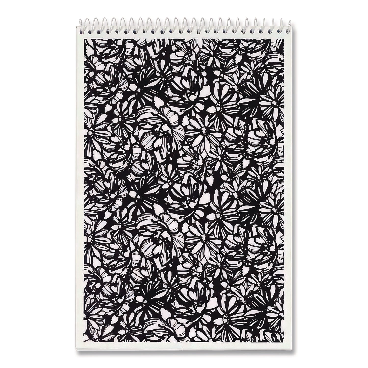 Fashion Steno Pad, Gregg Rule, Assorted Abstract Floral Headband Designs, 80 White 6 x 9 Sheets, 6/Pack