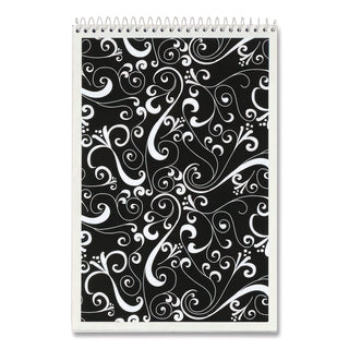 Fashion Steno Pad, Gregg Rule, Assorted Abstract Floral Headband Designs, 80 White 6 x 9 Sheets, 6/Pack
