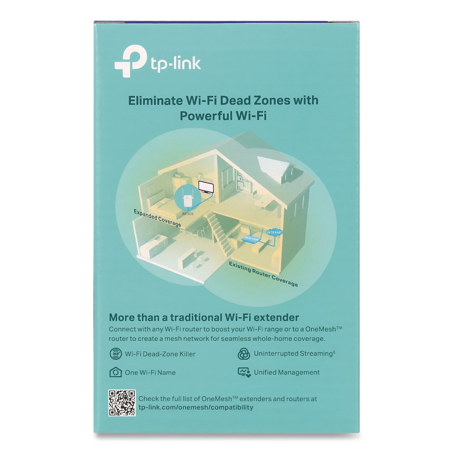 RE305 AC1200 Wi-Fi Range Extender, 1 Port, Dual-Band 2.4 GHz/5 GHz