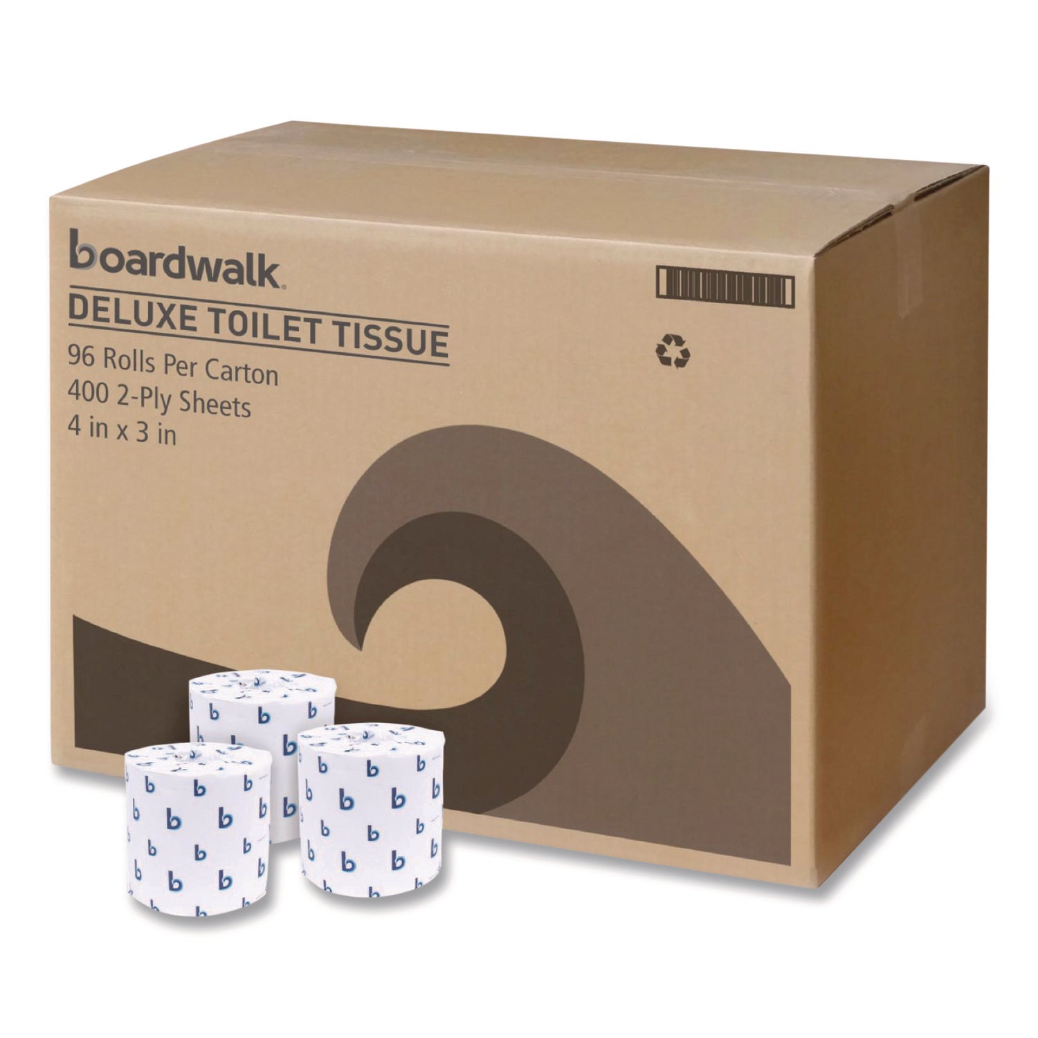 2-Ply Toilet Tissue, Septic Safe, White, 400 Sheets/Roll, 96 Rolls/Carton